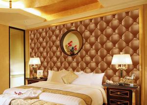 China Concise Diamond Printing Inmitation Leather Wall Coverings Moisture Resistant wholesale