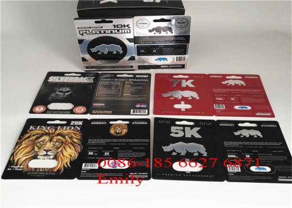Quality Rhino 69 Blister Card Packaging 9 x 12cm With Glossy Surface Finishing for sale