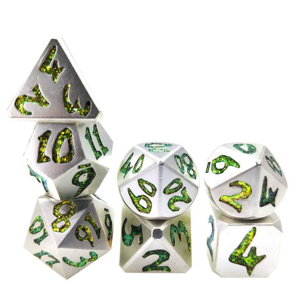 Quality Practical Plating Sharp Metal Dice Set Nontoxic Mini RPG Luxury Polyhedral for sale