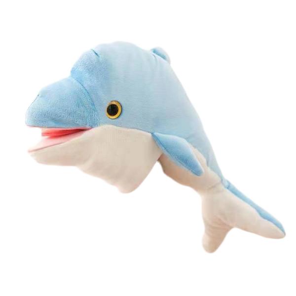 Quality Dolphin Hand Puppet Plush Toys Open Mouth Glove Puppet For Parent Child for sale