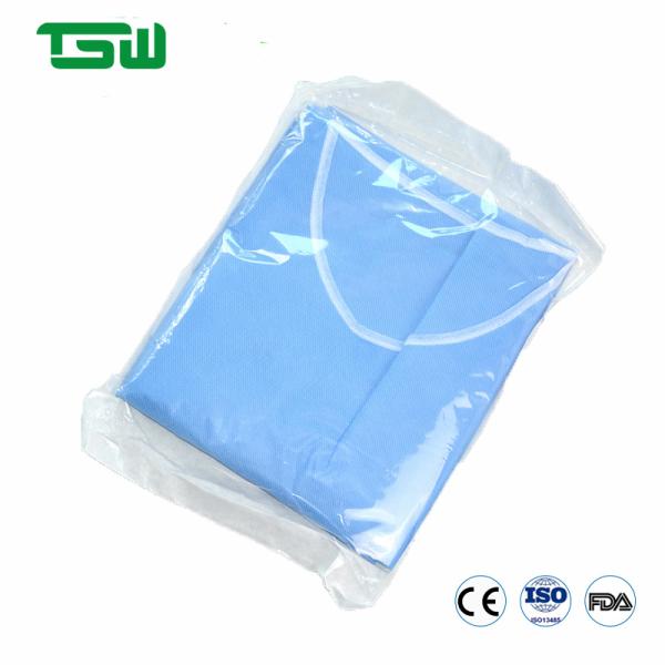 AAMI Level 2 3 4 SMMS SMS Disposable Gown With PE Coating