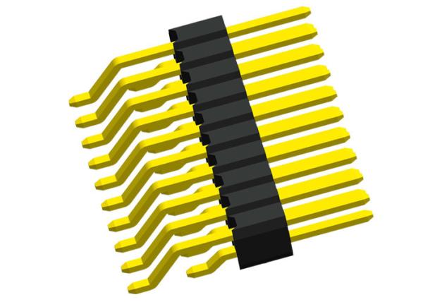 Quality Double Row Pin Header Horizontal SMT Type 2x20 Pin Header Black 1.27mm for sale