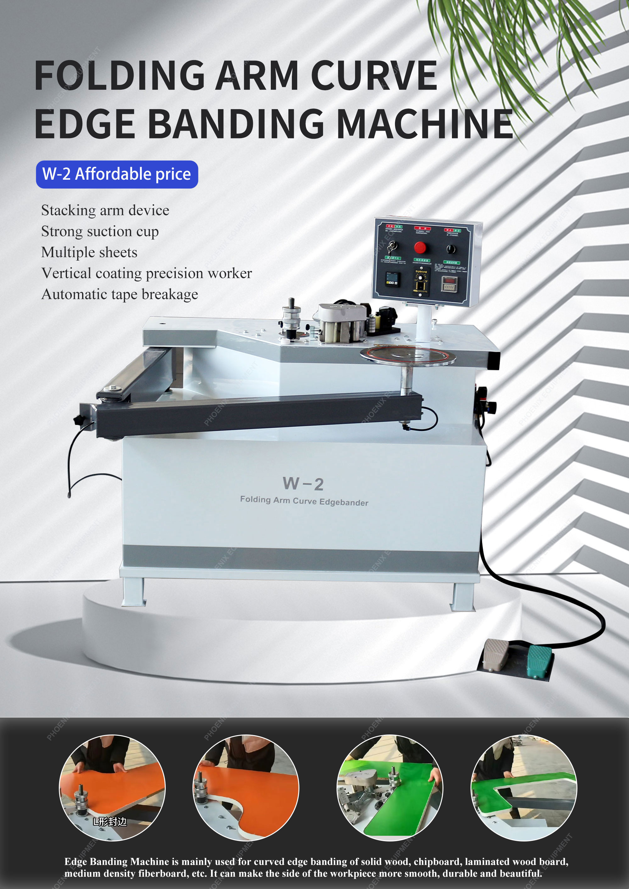 Fully Automatic Edge Banding Machine for Woodworking 220V Auto Curve Artificial Board