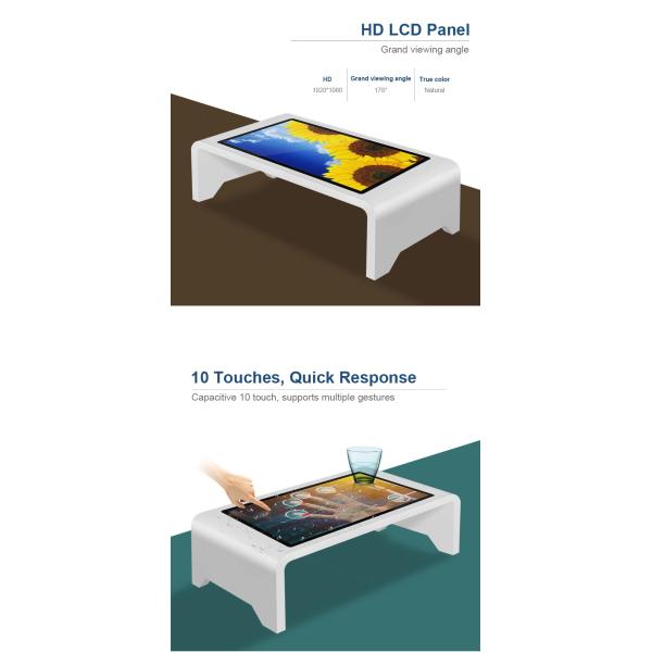 FCC Waterproof Indoor Smart Interactive Touch Screen Table Anti Scratch