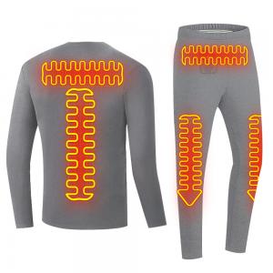 China Long Sleeve T Shirts Heated Thermal Underwear Wireless Remote Control Battery Powered wholesale