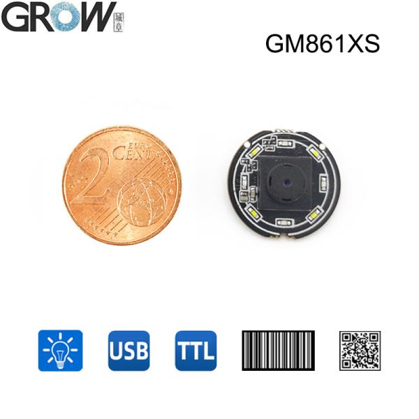 GROW GM861XS Small 1D/2D Bar Code QR Code Barcode Reader Module UART/USB Interface White Green LED