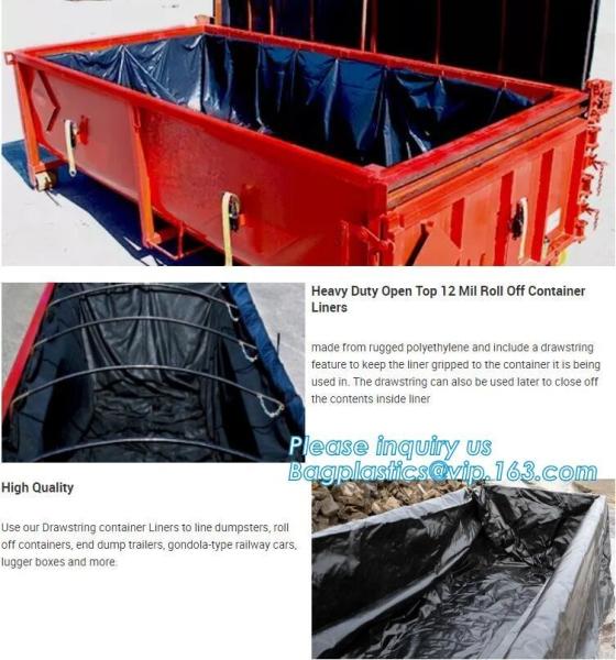 Quality Transparent Open Top 8mil Roll Off Container Liners,6 Mil Waterproof Open Top Roll Off Container Liners,Outdoor Dumpster for sale