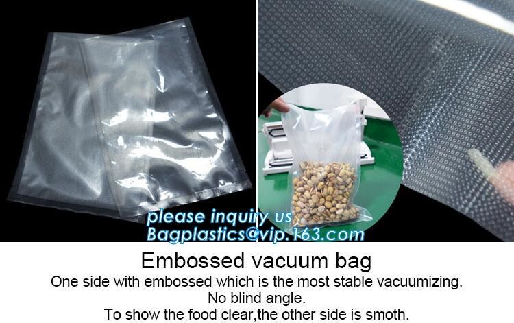Embossing Resealable Vacuum Food Bags For Household Eco- friendly Texture Vacuum Food Storage Plastic Bag Rolls Moisture