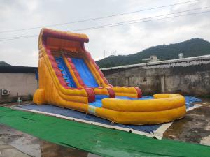 China Double Tripple Stitch Commercial Inflatable Slide Bouncer Blow Up Water Slide With Pool EN71 on sale