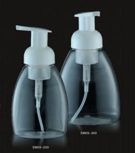 China 300ml Square PET Plastic Clear Bottle With Foam Pump Cosmetic Packaging wholesale