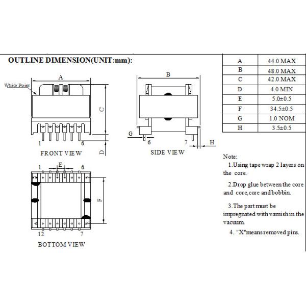 Vertical Horizontal EE40 42 Hf Power Transformer , UEWF LITZ WIRE High Isolation Transformer