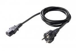 China EU 3 Prong Power Cord , Black Extension Cord Customized Length wholesale