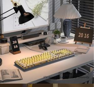 Retro Punk Mechanical RGB Keyboard Cool PC Keyboard Ergonomic Design