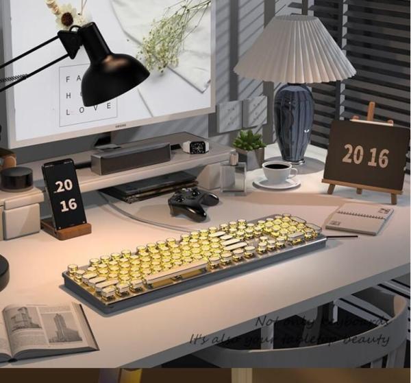 Quality Retro Punk Mechanical RGB Keyboard Cool PC Keyboard Ergonomic Design for sale