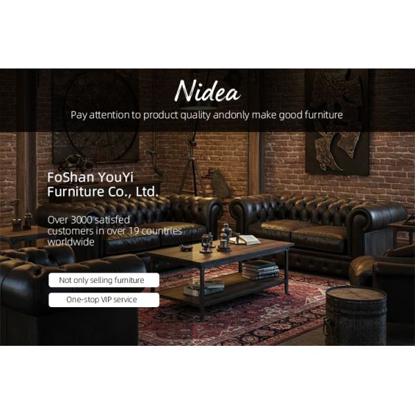 Nidea #862 Classic Retro Design Sofa Vintage Real Leather Sofa Classic Design for Home Hotel Living Room Sofa