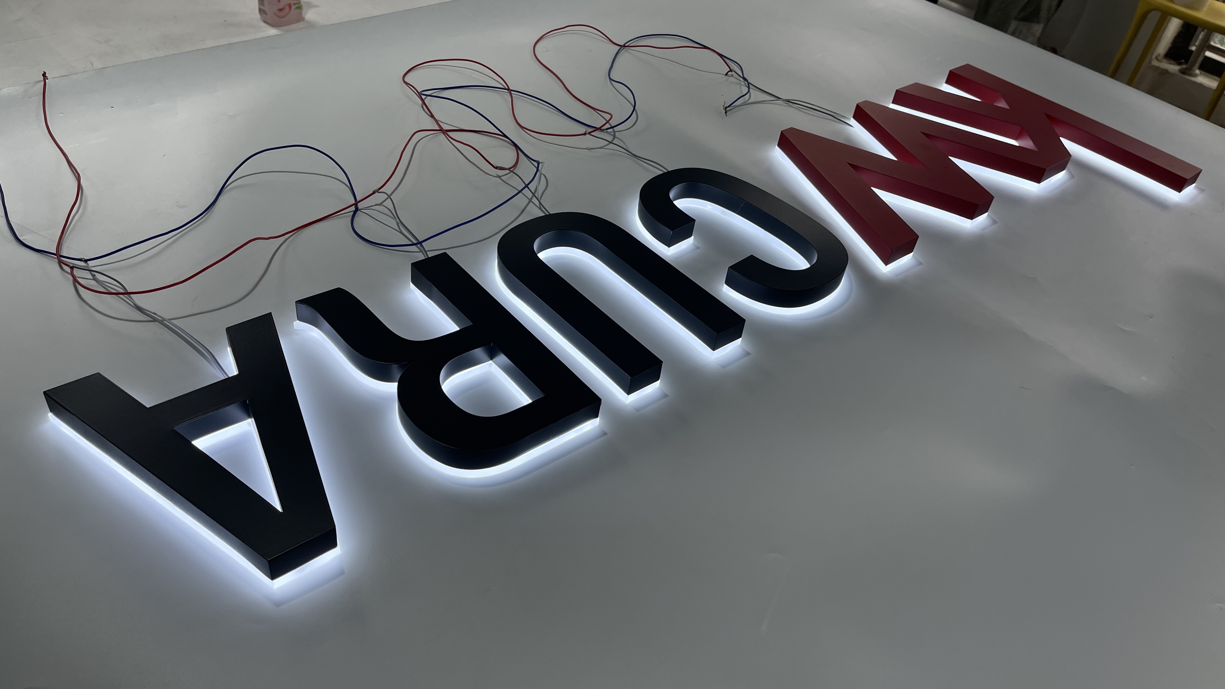 Custom 3d metal lettering backlight LED logo lettering acrylic backlight logo