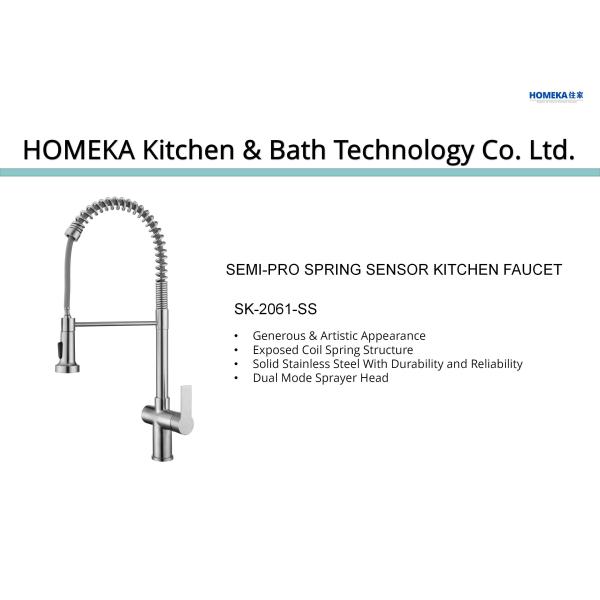 Spring Coil Rotatable Kitchen Faucet Infrared Sensor Motion Detector Faucet Cupc