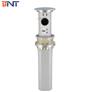 multiple motorized tabletop power cable plugs extension socket