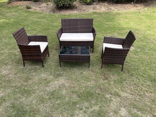 Quality China Factory Wholesale Rattan Sofa Waterproof Design Indoor Outdoor Sofa Table Chair Dining Desk Ottoman Furniture Set for sale