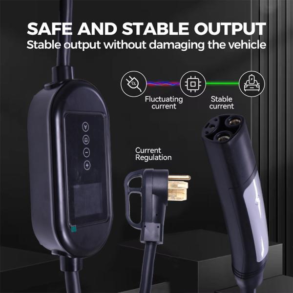 3.7KW Type 2 EV Charger with LCD Indicator Light and 4.5M Cable