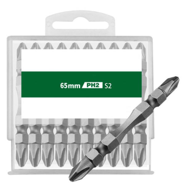 Quality Double ended screw bits S2 65mm 110mm cross screwdriver bit of ph2  slotted screwdriver bits for sale
