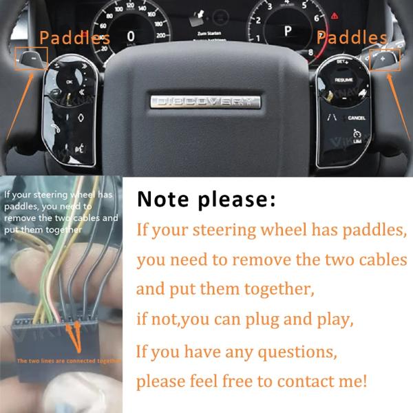 VIKNAV Land Rover Range Rover Steering Wheel Buttons Knob Discovery 5 Vogue L405 Sport L494 2013-2017