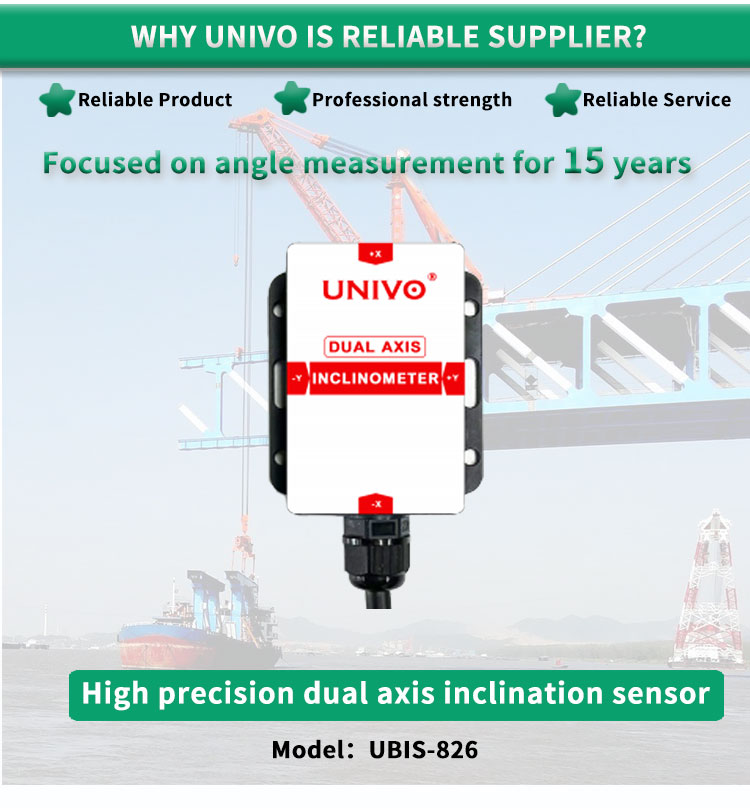 UNIVO UBIS-826 High Precision Dual Axis Inclinometer with 4-20mA RS232 RS485 TTL CAN