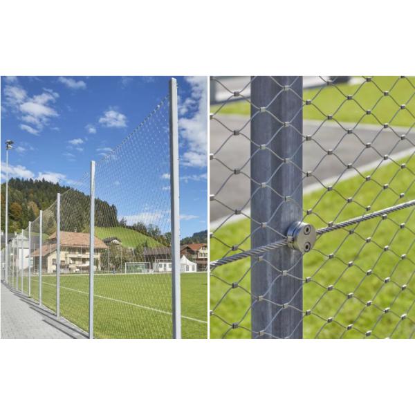X - Tend Diamond Flexible Architectural Cable Mesh Fence With Round Tube Frame