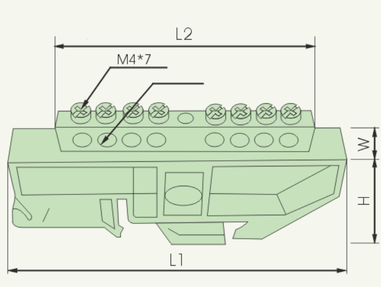 Din Rail Copper terminal block / Electrical Meter Terminal Blocks