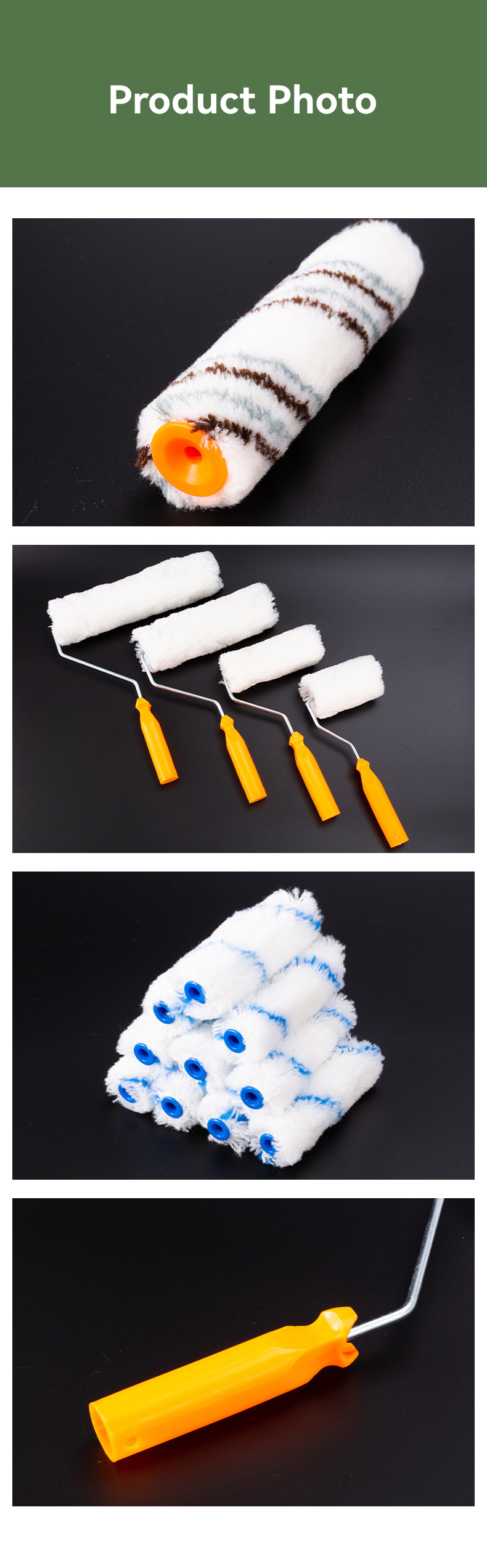 Plastic PP Handle Textured Stipple Effect Paint Roller 5" for Smooth Paint Application