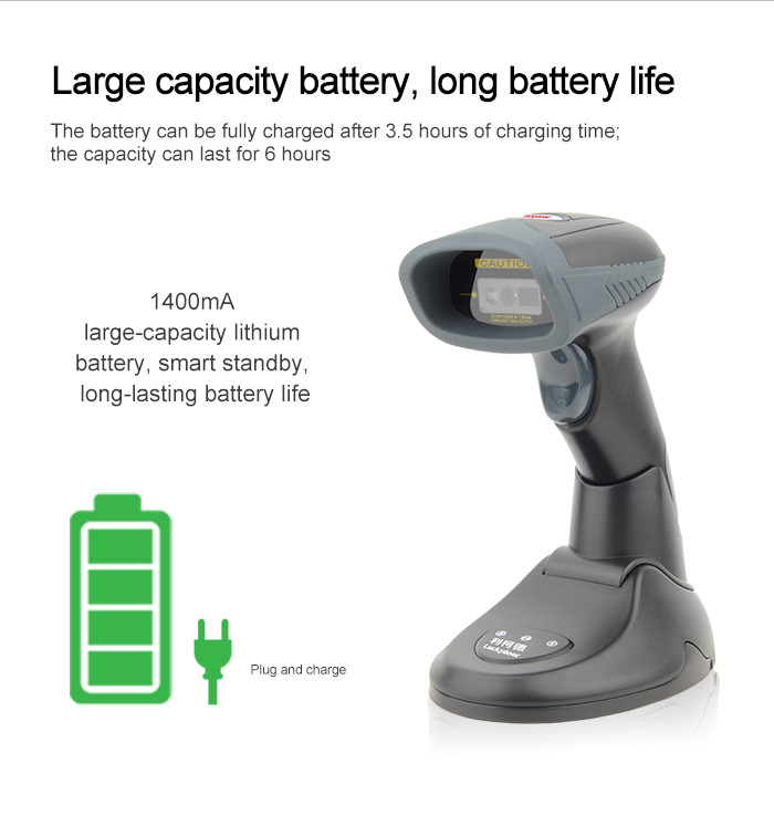 Wireless Bluetooth 2D Barcode Scanner Fast Decoding For Supermarket Store / Grocery Store
