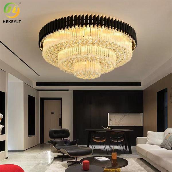 Quality E14 Modern Led Ceiling Lights Crystal Round Circle Flush Mounted for sale