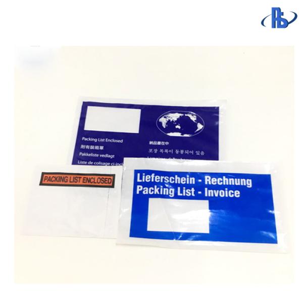 Plastic Self Adhesive Bags Damp Proof For Invoice / Price List / Receipt