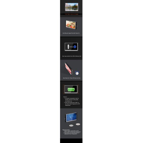 7 Inch Plastic Frame Lcd Advertising Board With IR Remote Controller