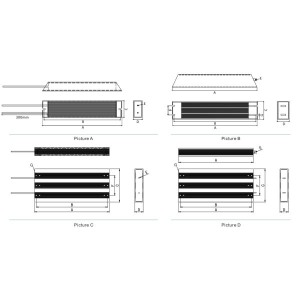 800W Wire Wound dynamic Brake Resistors For Variable Frequency Drives