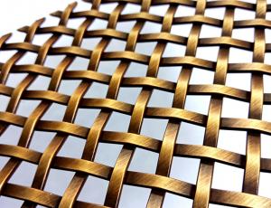 China Weave Type Architectural Decorative Antique Brass Mesh Fabric In Stock wholesale