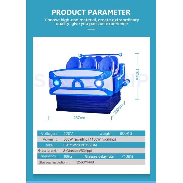 1100W 9d Arcade Virtual Reality Simulator Roller Coaster Vr Motion Platform