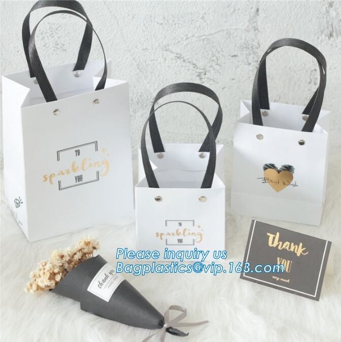 Customized Cut Printed Coated Paper Shopping Bag with Matt Lamination,rope handle custom logo printed white paper bag