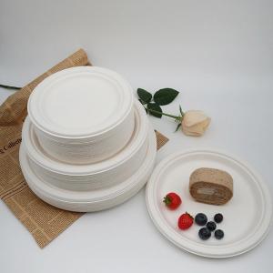 China 9 Inch Eco Biodegradable Bagasse Tableware 10in Round Sugarcane Waste Plates Pulp Molded wholesale