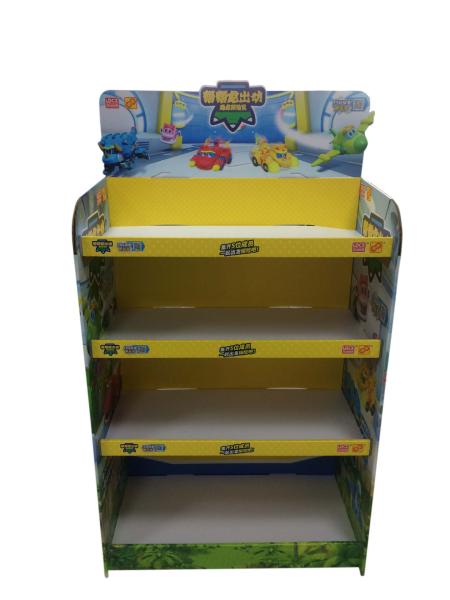 Quality Advertising Cardboard Counter Display Flooring Racking POP Store Shelf Display for sale