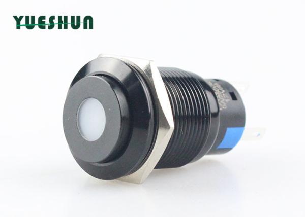 Quality 19mm Metal Push Button Switch , Dot LED 12V Illuminated Push Button Switch for sale