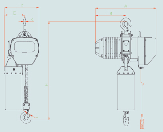 Small Capacity Electric Chain Hoist With Pendent Control Keypad
