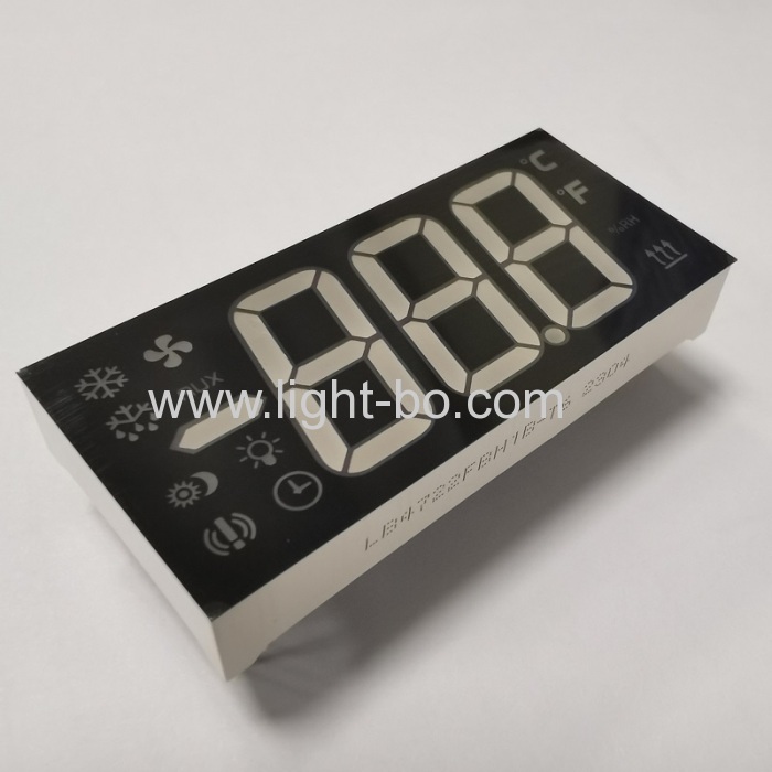 Custom Ultra Blue 3 digit 7 segment LED display Common Cathode for Refrigerator Controller