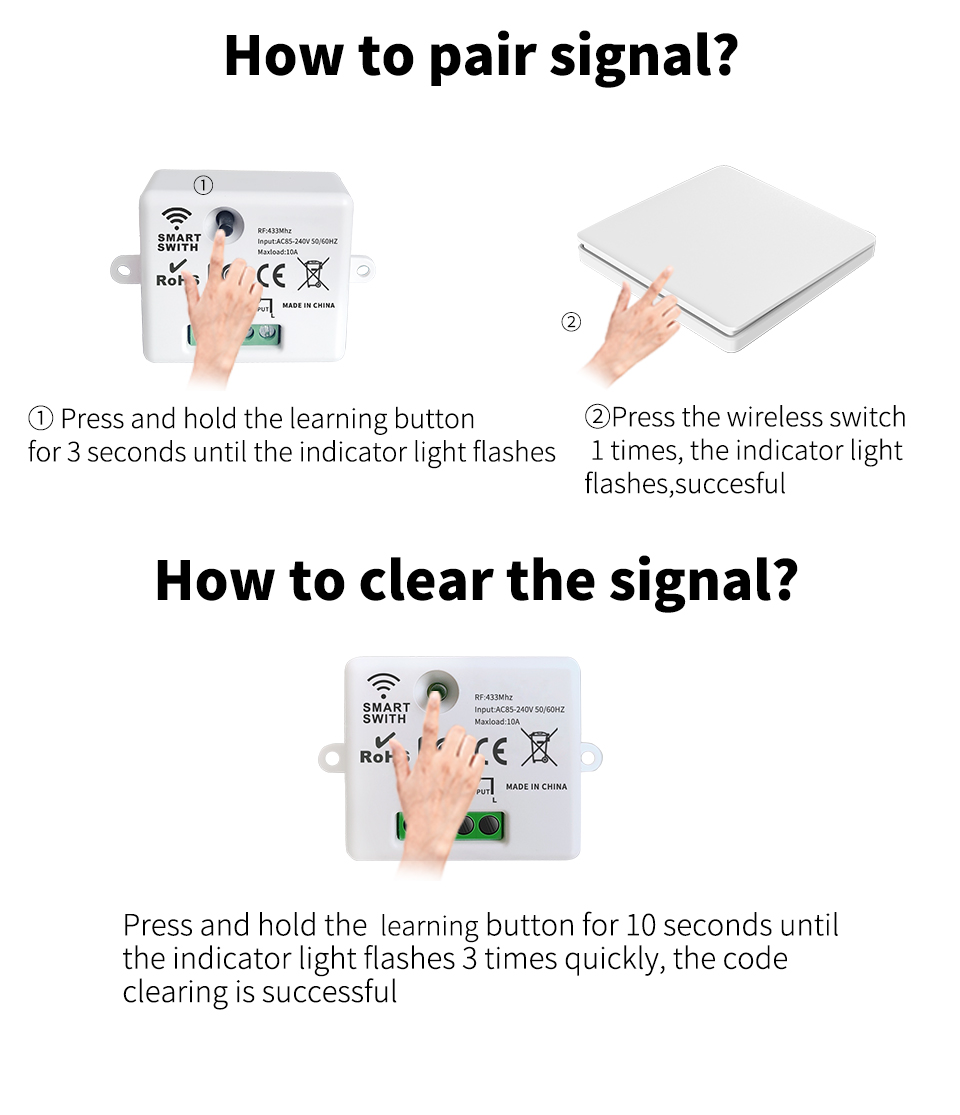 No Battery Wireless Kinetic Switch Rocker Push Button Self Powered Light Switch