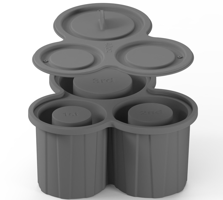 3 Pcs Silicone Cylinder Ice Mold for Tumbler Cup and Easy-To-Release Silicone Ice Cube Tray