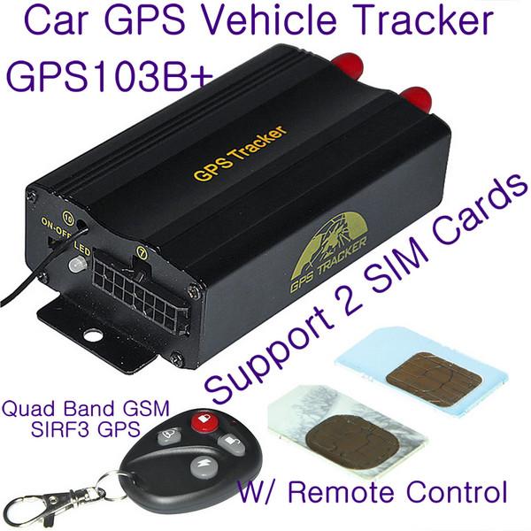 Quality GPS103B+ Remote Control Car GPS Vehicle Tracker W/ 2 SIM Slot & Central Locking Detection for sale
