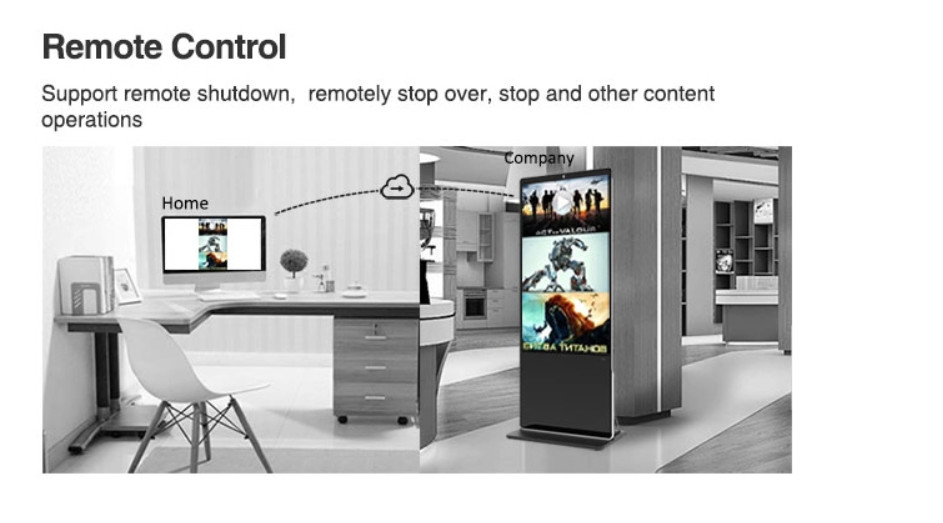 Floor Standing LCD Touch Screen Totem High Brightness Low Power Consumption