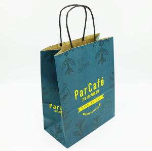 China Eco Printed Paper Bags With Handles , Custom Printed Paper Shopping Bags on sale