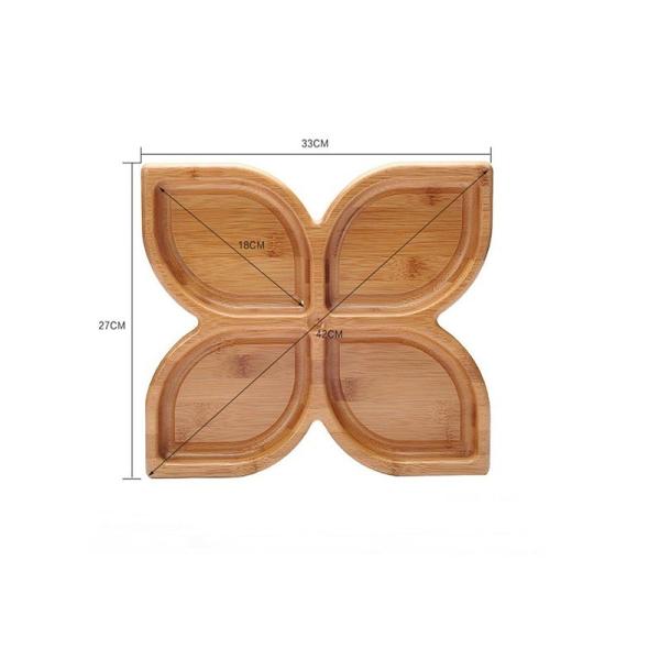 Quality Source Eco-Friendly Bamboo Tray Customizable Specifications for Dried Fruit and Snacks for sale