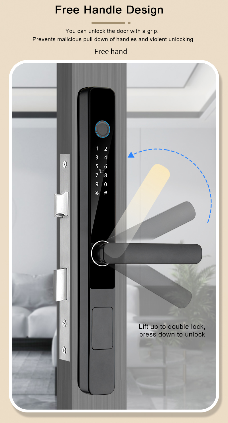 3kg App Controlled Front Door Lock Ttlock Smart Lock Aluminium Door